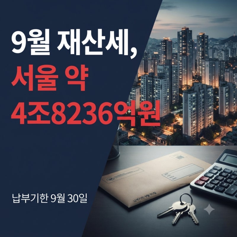 9월 재산세 서울 약 4조8236억원 부과 7월에 또 내는 이유와 9월 30일 납부기한