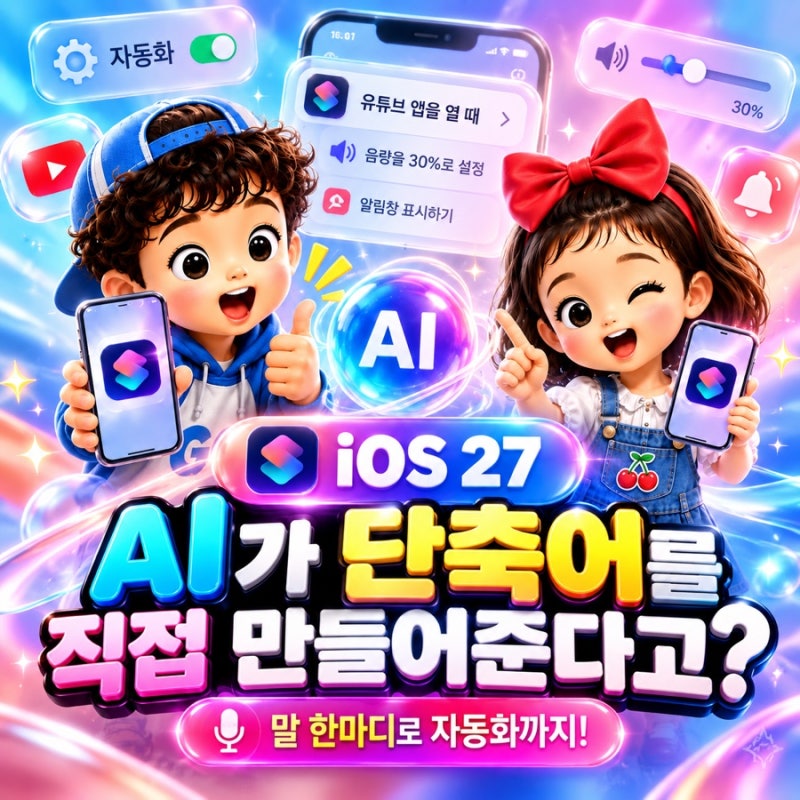 아이폰 단축어 자동화 AI로 만들기, 원하는 단축어 한마디로 만들어준다고? iOS 27