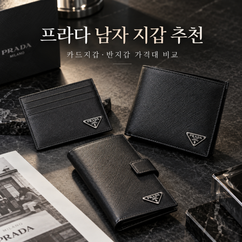 프라다 남자 지갑 추천 가격대 비교, 사피아노 반지갑 카드지갑 뭐가 좋을까?