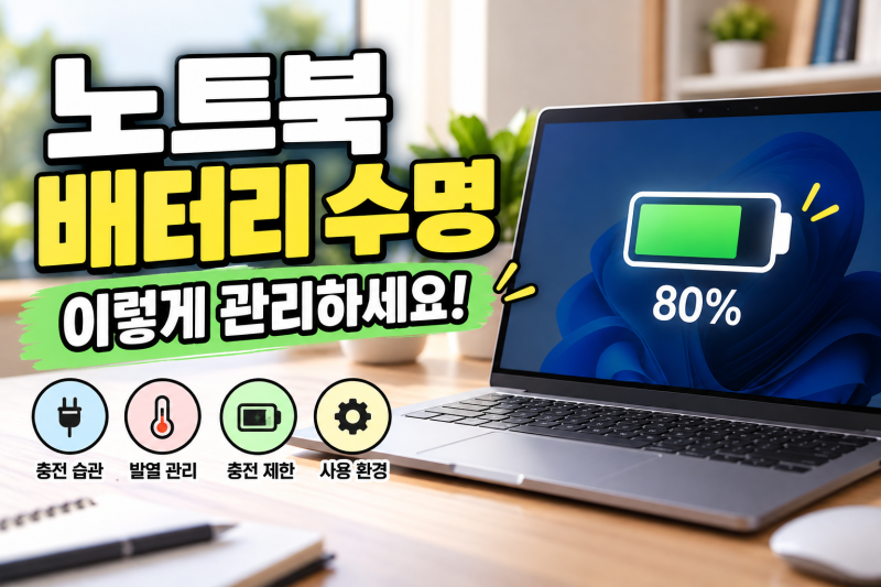 “노트북 배터리 100% 충전하면 수명 줄어들까? 오래 쓰는 관리법 7가지”