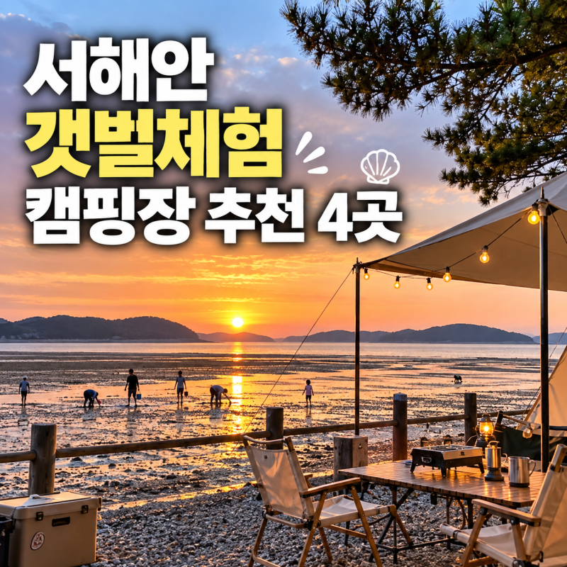 서해안 갯벌체험 캠핑장 추천 아이와 가기 좋은 국내 캠핑장 4곳