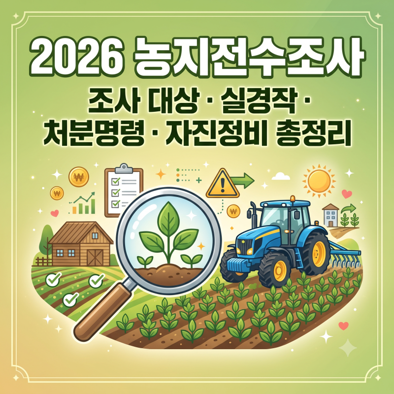 2026 농지전수조사 대상 기간 실경작 여부 처분명령 대처법 총정리