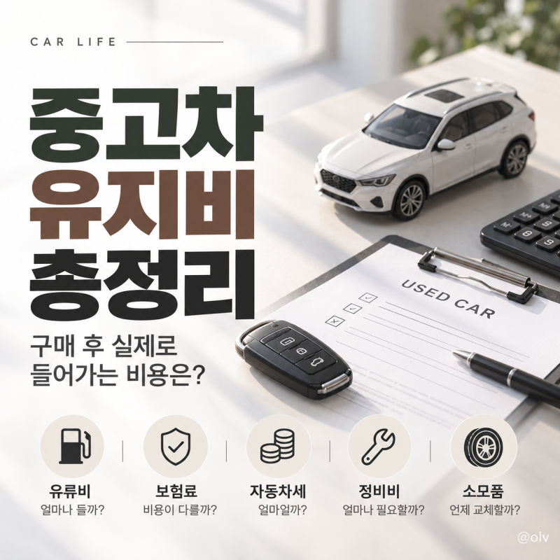 중고차 유지비 총정리｜구매 후 실제로 들어가는 비용은 얼마일까?