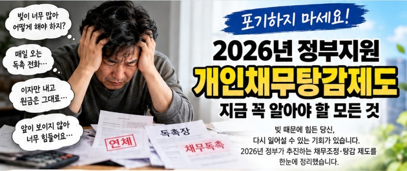 2026 정부지원 빚탕감 총정리｜새도약기금·새출발기금·개인회생 대상은?