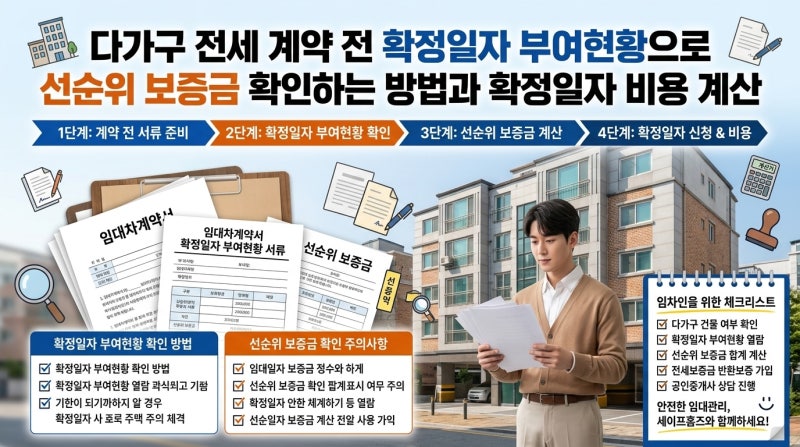 다가구 전세 계약 전 확정일자 부여현황으로 선순위 보증금 확인하는 방법과 확정일자 비용 ....