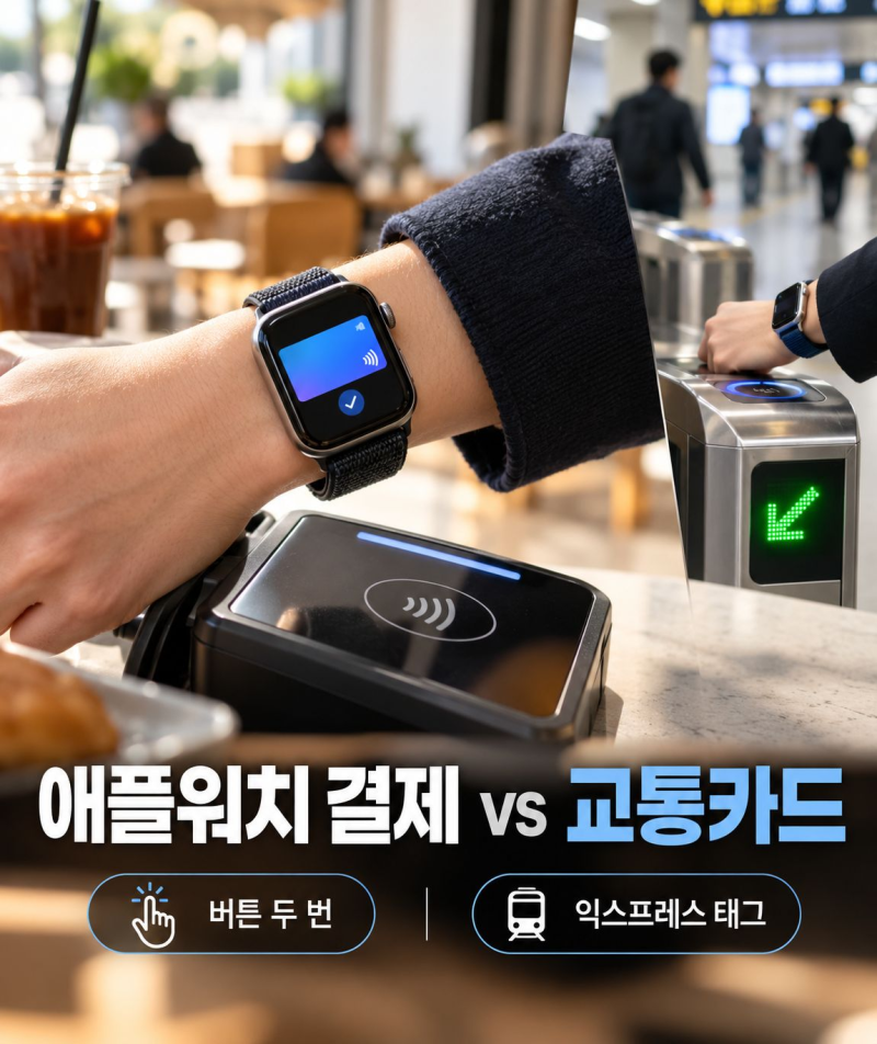 애플워치 Apple Pay 결제와 교통카드 사용 차이 비교