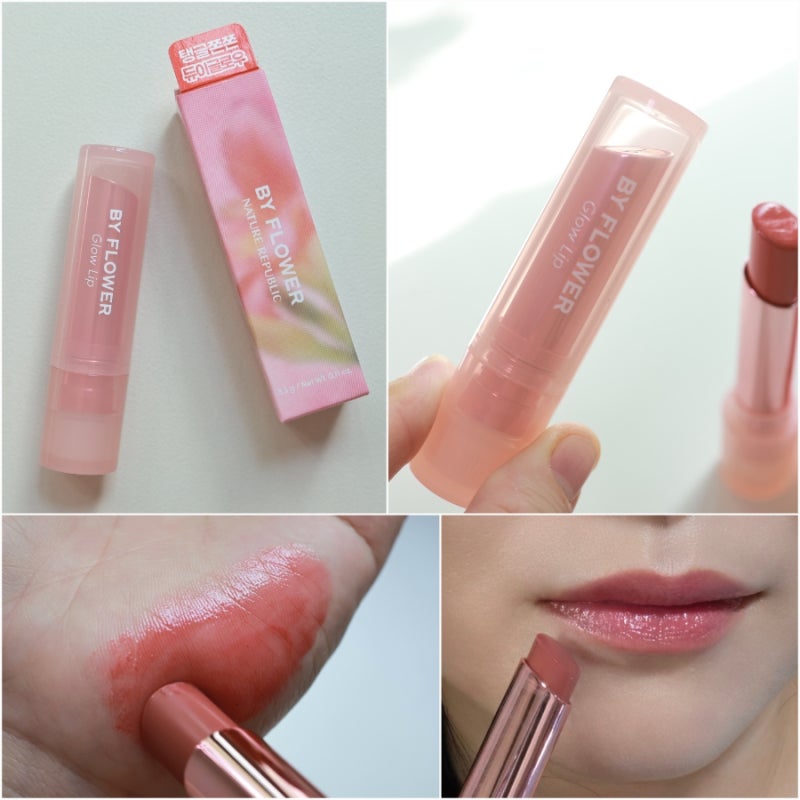 이슬 맺힌 꽃잎처럼 반짝이는 글로우 립스틱 다이소 바이플라워 글로우 립스틱 프로테아 내....