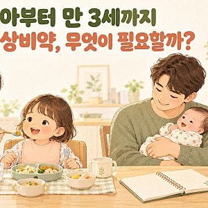 신생아부터 만 3세까지 꼭 필요한 영양소｜비타민 D·철분·종합비타민과 아기 상비약 정리