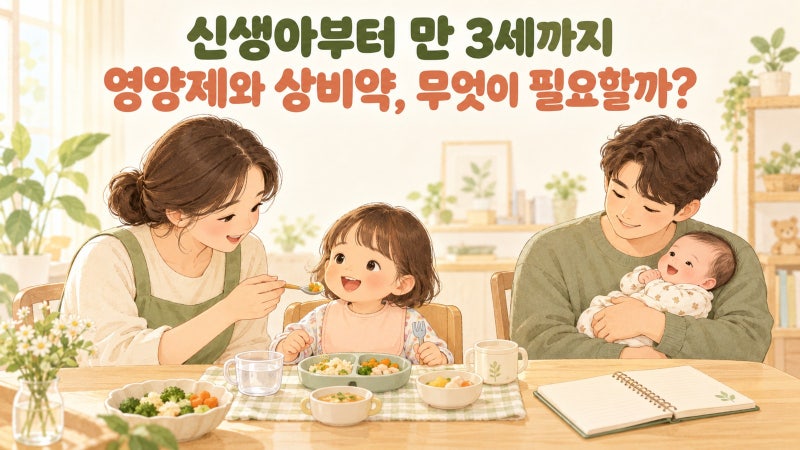 신생아부터 만 3세까지 꼭 필요한 영양소｜비타민 D·철분·종합비타민과 아기 상비약 정리