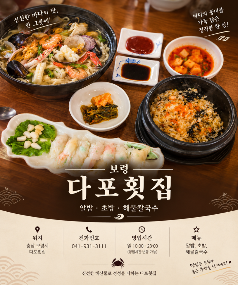 [충남 보령 ] 대천해수욕장 횟집 추천 다포횟집, 바다 보며 즐기는 오션뷰 회 한상 서이추환....
