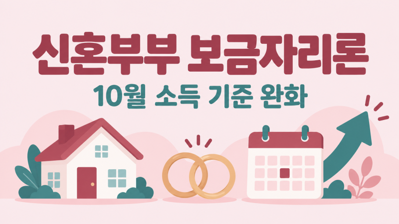신혼부부 보금자리론 대출, 10월 소득 완화 뒤에도 따로 볼 3가지