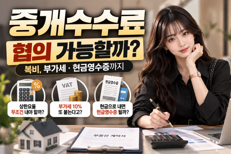 중개수수료 협의 가능할까?｜복비 부가세·현금영수증까지