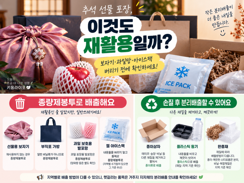 추석 선물 포장, 다 재활용인 줄 알았는데? 헷갈리는 7가지