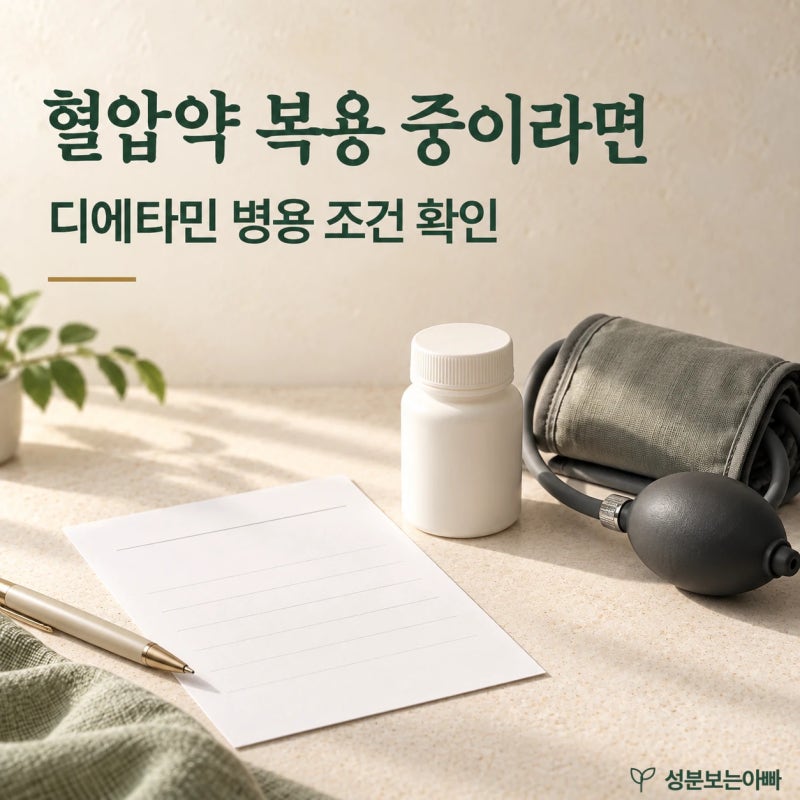 디에타민 복용 시 혈압·심박수와 병용약 주의는 무엇일까?
