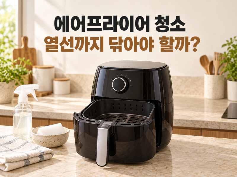 에어프라이어 청소방법｜안 닦이는 기름때와 열선까지 안전하게 닦는 법