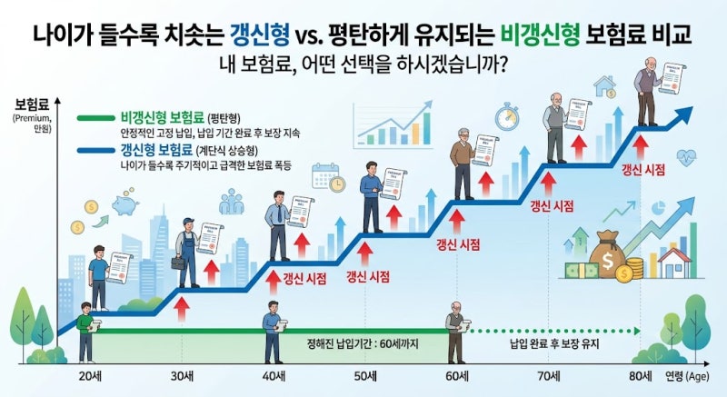 [갱신형 보험료 폭탄] 5060 노후 보장 지키는 비갱신 전환 체크리스트