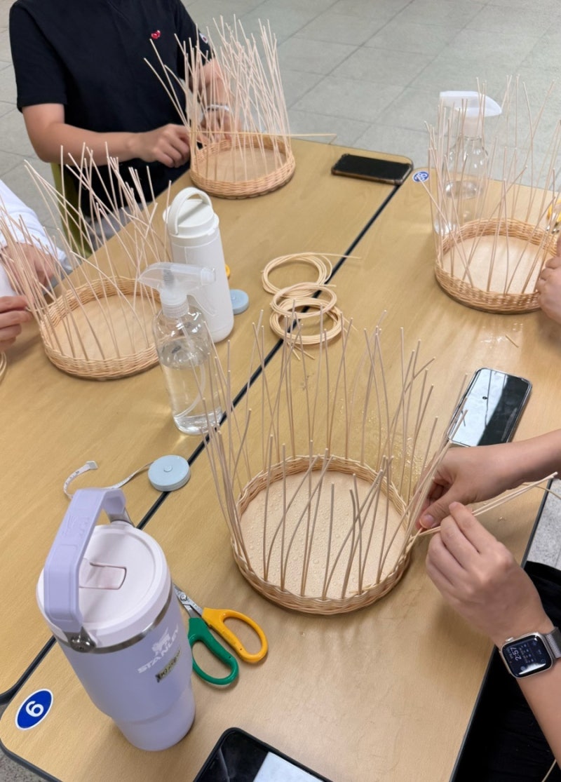 대전 교사연수 라탄공예 출강 선생님들과 만든 라탄 수납바구니
