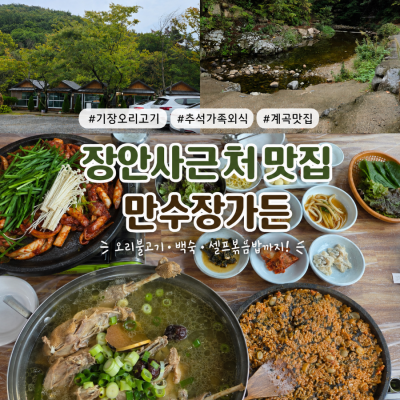 부산 기장 장안사근처맛집 만수장가든, 방갈로에서 즐긴 오리불고기와 백숙