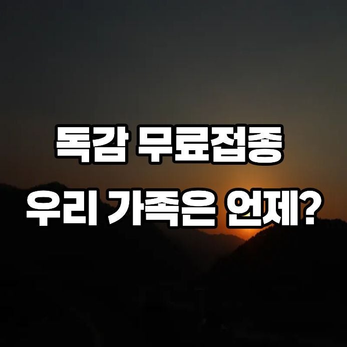 2026 독감 무료접종 대상자 확인: 우리 가족 접종 시기 쉽게 보기