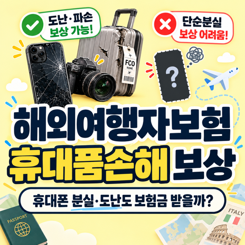 해외여행자보험 휴대품손해 보상｜휴대폰 분실·도난도 보험금 받을까?