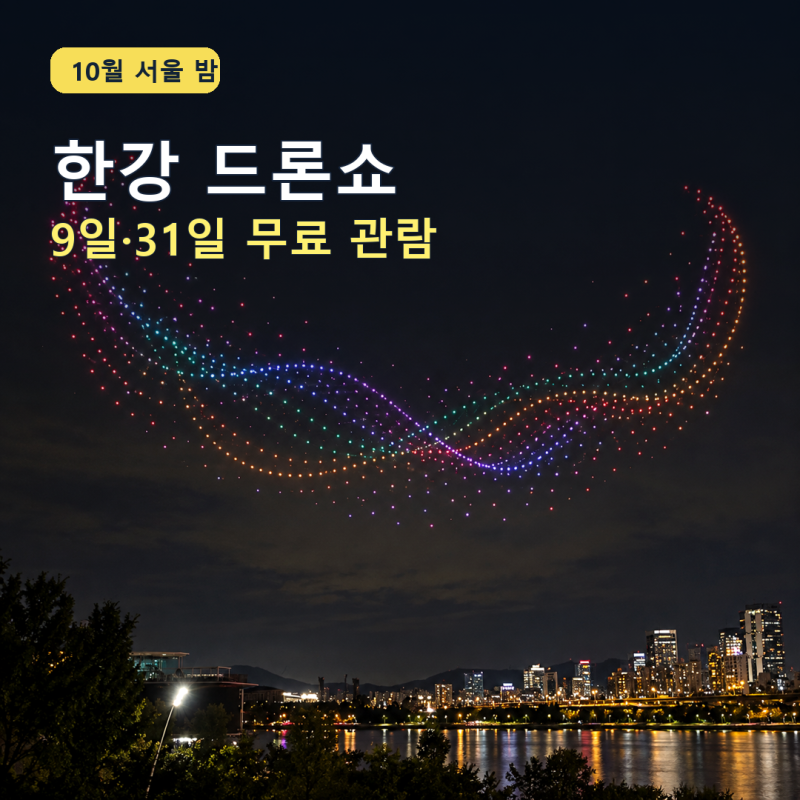 한강 드론쇼 10월 9일·31일, 뚝섬 무료 관람 시간과 돌아가는 길