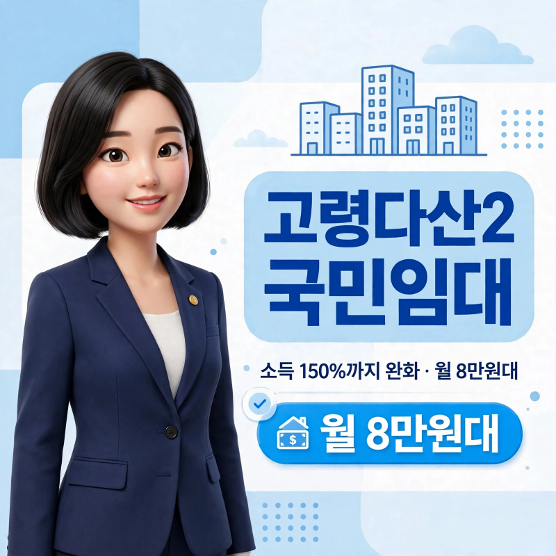 고령다산2 국민임대 예비 50명 — 소득 150%까지 완화