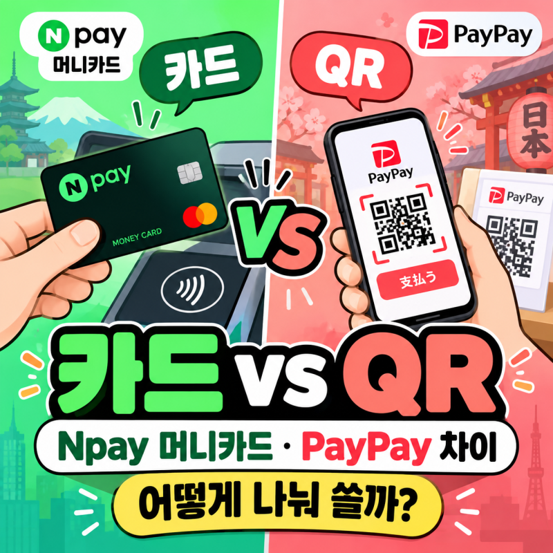 일본 네이버페이 카드와 QR 차이, Npay 머니카드·PayPay 어떻게 나눠 쓸까