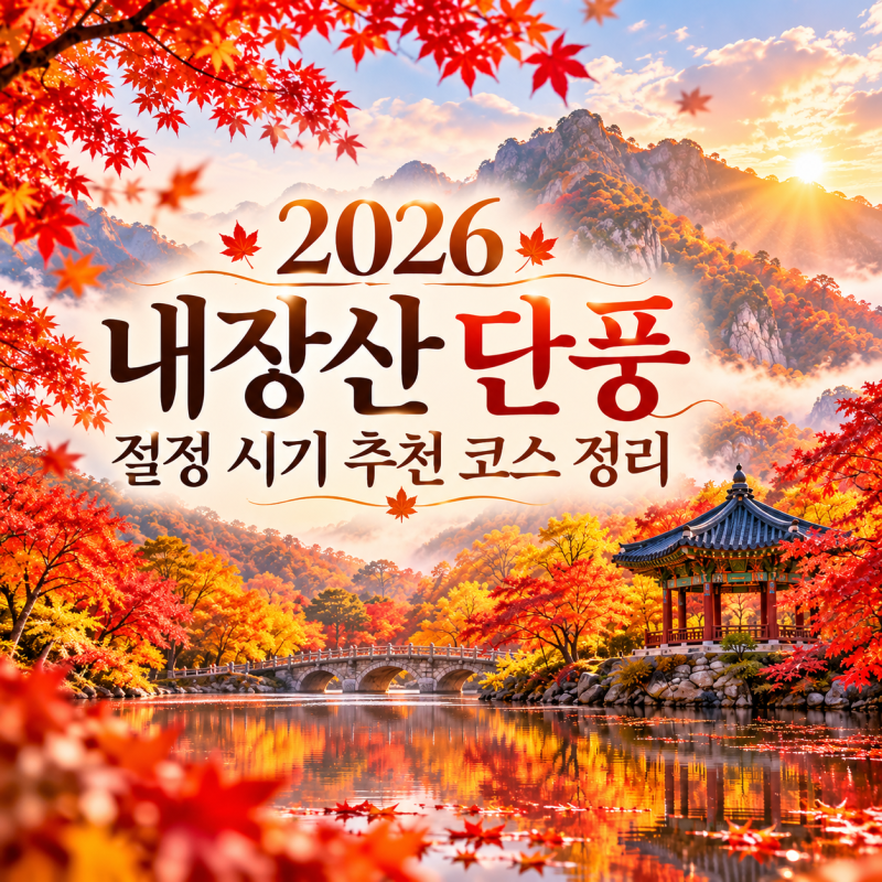 2026 내장산 단풍 절정 시기 추천 코스 정리