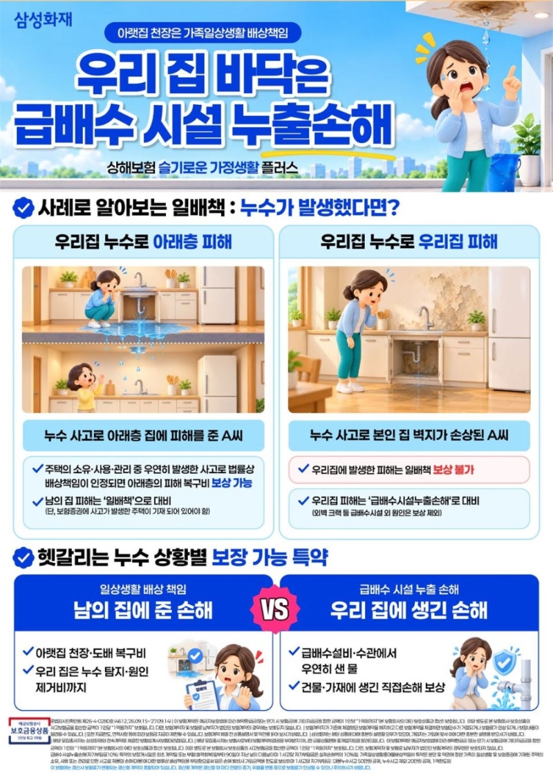 우리집 바닥은 급배수 시설 누출손해!
