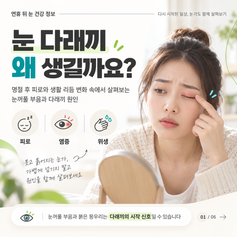 명절 후 찾아오는 눈 다래끼 원인과 대처법