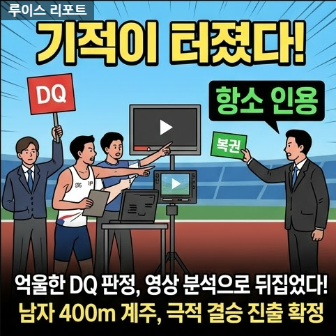 [2026 나고야AG] 男 400m 계주 실격 오심 번복! 극적 결승 진출과 메달 도전