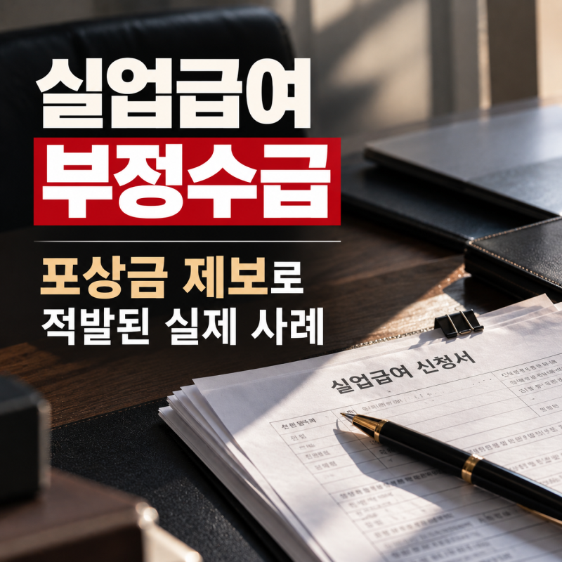 실업급여 부정수급, 포상금 제보로 적발된 실제 사례