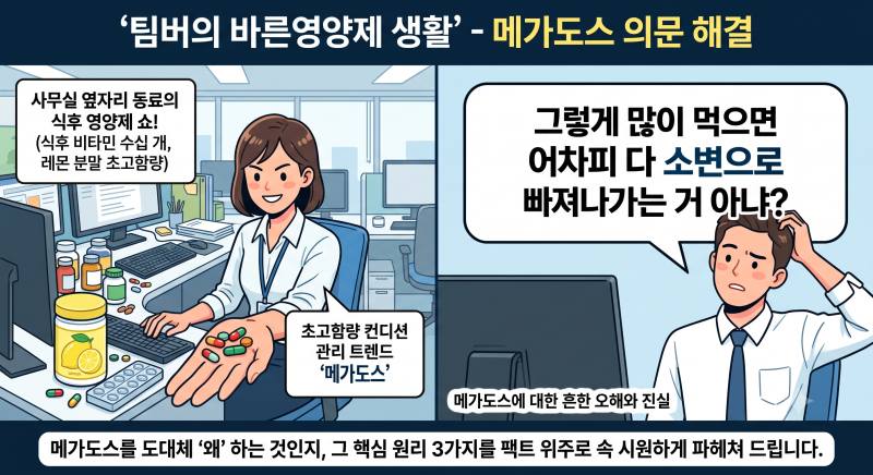 [영양제 팩트체크] 비타민C 알약 10개씩? 2030 직장인들이 '메가도스'에 열광하는 3가지 진짜 이....