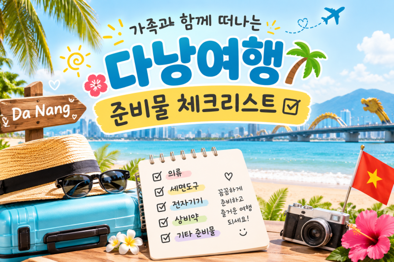 다낭여행 준비물 10월 11월 12월 우기 4인가족 해외여행 준비물 체크리스트
