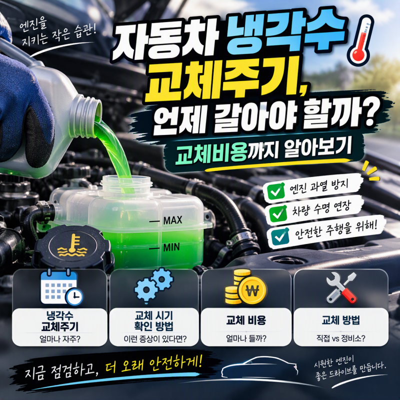 자동차 냉각수 교체주기, 언제 갈아야 할까? 교체비용까지 알아보기