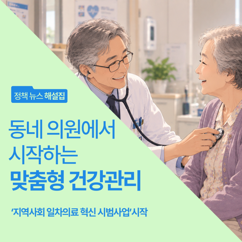 동네 의원에서 건강관리부터 교육·상담까지… ‘지역사회 일차의료 혁신 시범사업’시작