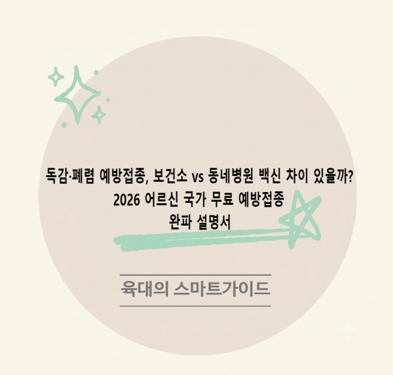 독감·폐렴 예방접종, 보건소 vs 동네병원 백신 차이 있을까? 2026 어르신 국가 무료 예방접종 ....