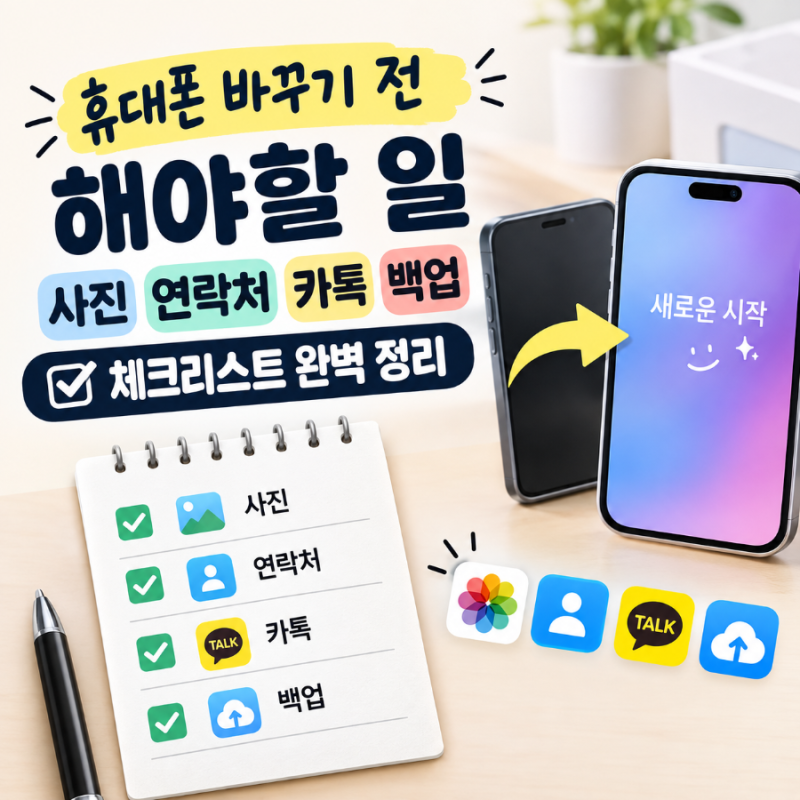 휴대폰 바꾸기 전 해야할 일 | 사진 연락처 카톡 백업 체크리스트 완벽 정리