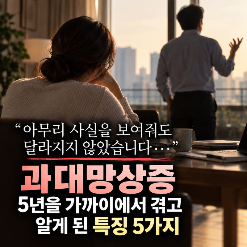 "아무리 사실을 보여줘도 달라지지 않았습니다..." 과대망상증 5년을 가까이에서 겪고 알게 ....