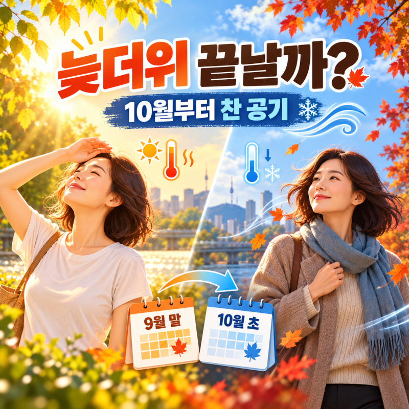 늦더위 끝나나? 10월부터 찬바람…서울 아침 한 자릿수까지 떨어질까