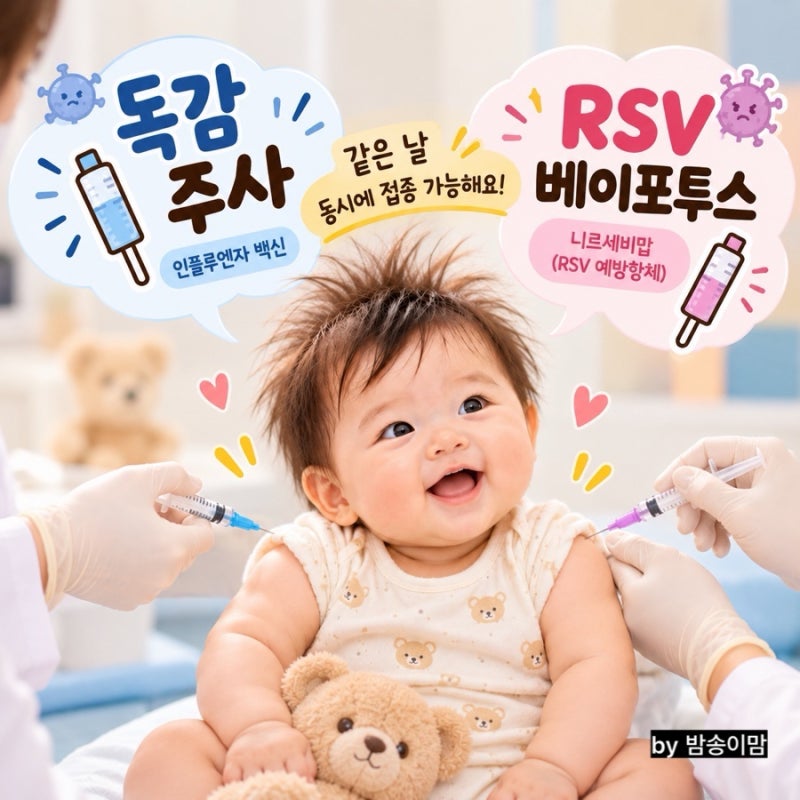 6개월 아기 RSV 베이포투스, 독감주사 동시 접종 후기 | 가격, 차이, 접종 간격, 접종열