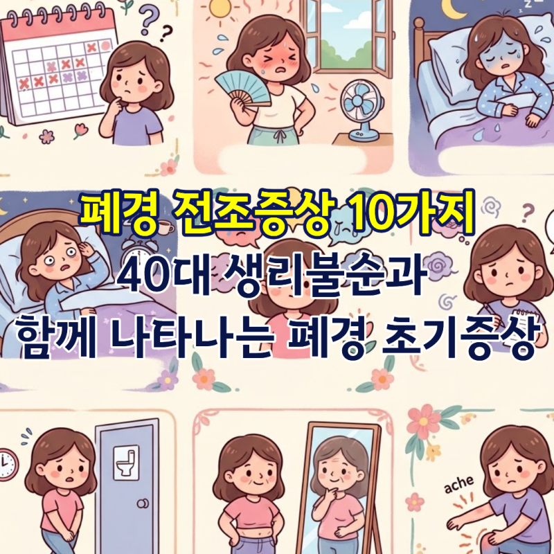 폐경 전조증상 10가지, 40대 생리불순과 함께 나타나는 폐경 초기증상