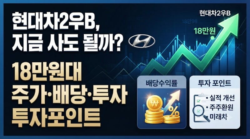 현대차2우B 지금 사도 될까? 18만원대 주가·배당수익률·투자 포인트
