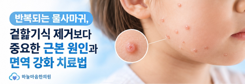 [물사마귀] 반복되는 물사마귀, 겉핥기 식 제거보다 중요한 근본 원인 파악 및 면역 강화 치....