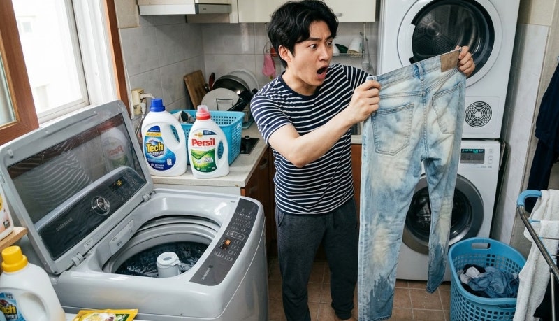 청바지 물 빠짐 없이 세탁하는 법 색 바램 줄이는 세탁 방법