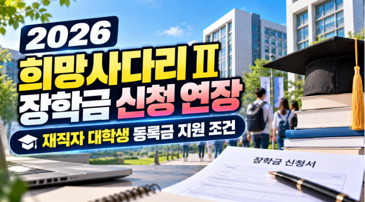 2026 희망사다리Ⅱ 장학금 신청 9월 30일까지 연장｜재직자 대학생 등록금 지원조건