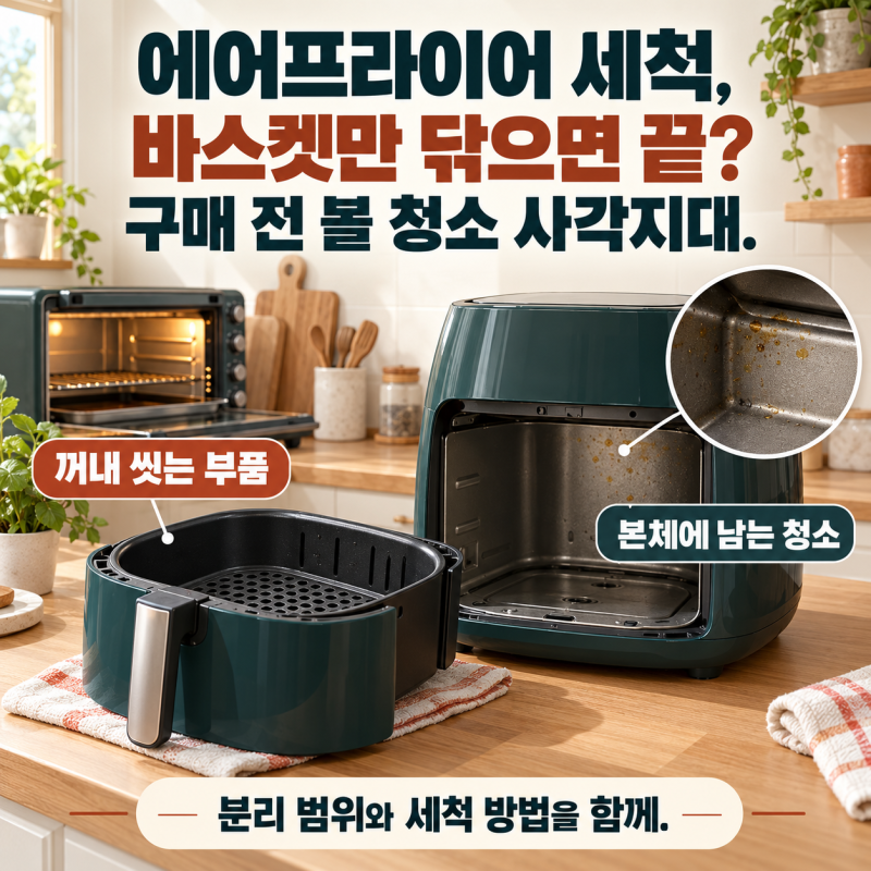 에어프라이어 세척, 바스켓만 닦으면 끝? 구매 전 볼 청소 사각지대