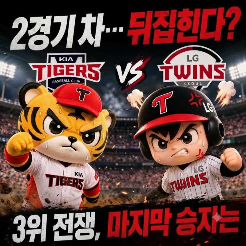 “2경기 차 LG vs KIA… 결국 3위는 뒤집힌다?”