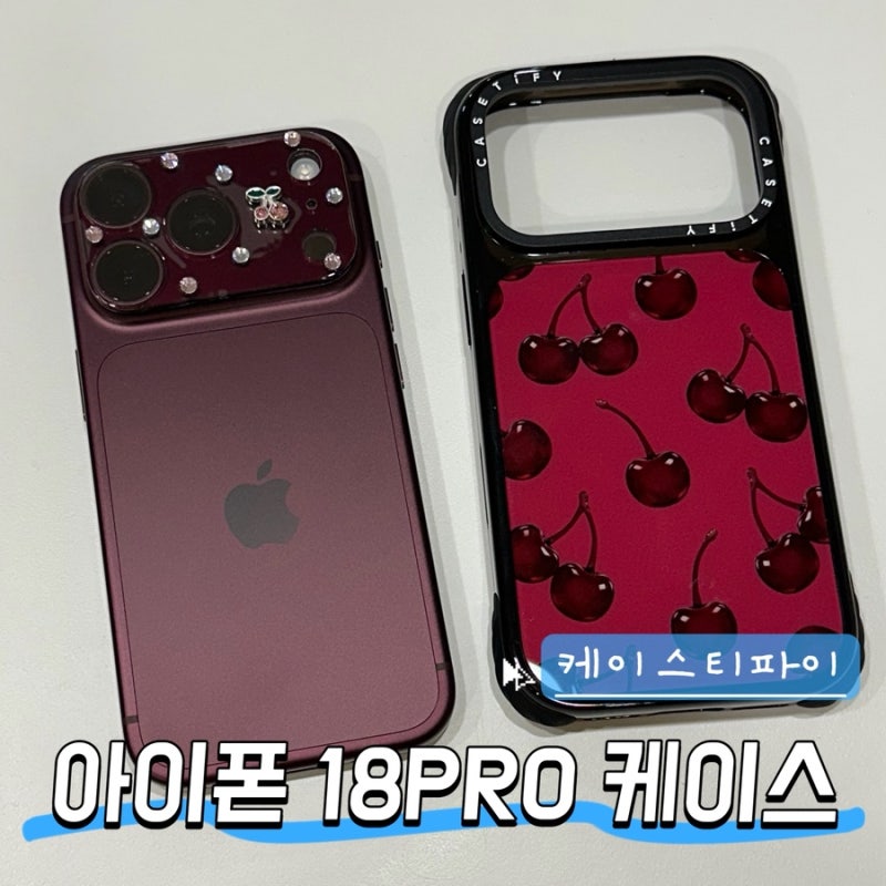 아이폰 18프로 버건디 케이스 실물 후기 케이스티파이 체리 케이스 추천