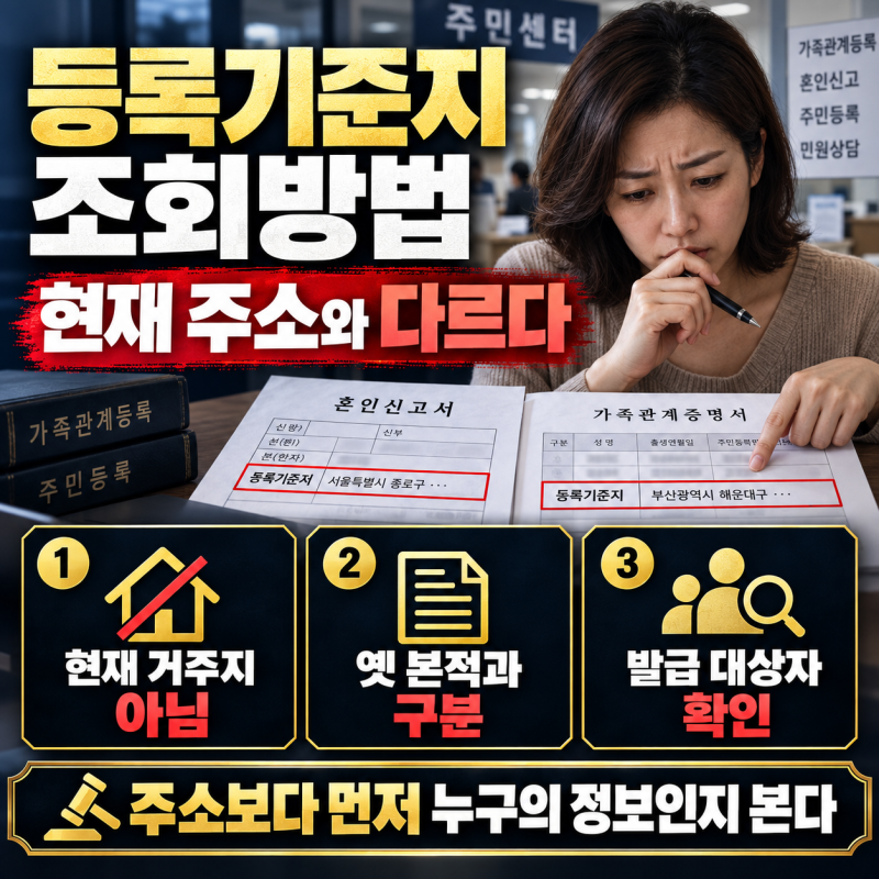등록기준지 조회방법, 본적과 다른 현재 기준